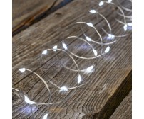 Catena 200 micro led bianco freddo filo rame argento